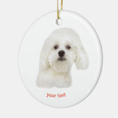 Witte Maltese puppy personaliseren Keramisch Ornament (Links)
