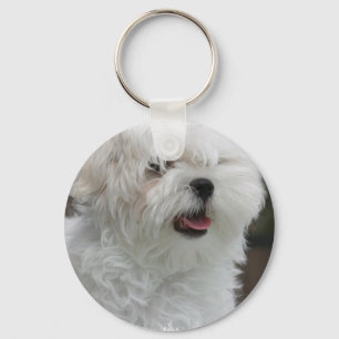 Witte Maltese Sleutelhanger
