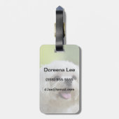 Witte Maltezer Hond Bagagelabel (Achterkant verticaal)