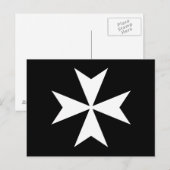 Witte Maltezer Kruis Briefkaart (Voorkant / Achterkant)