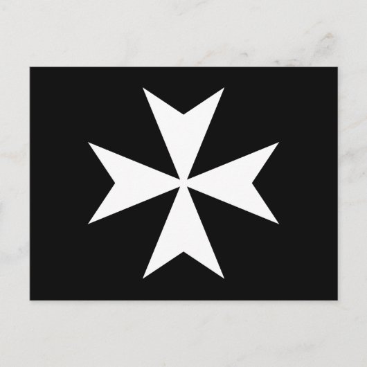 Witte Maltezer Kruis Briefkaart (Voorkant)