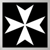 Witte Maltezer Kruis Poster (Voorkant)