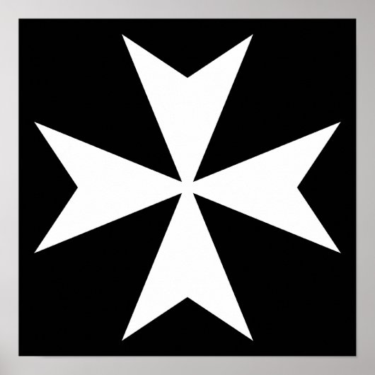 Witte Maltezer Kruis Poster (Voorkant)