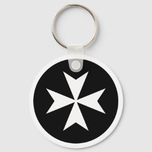 Witte Maltezer Kruis Sleutelhanger