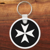 Witte Maltezer Kruis Sleutelhanger (Voorkant)
