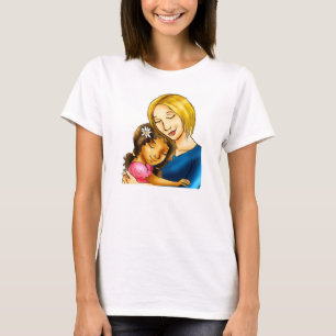 "Witte mam die gemengde racedochter omhelst" T-shirt