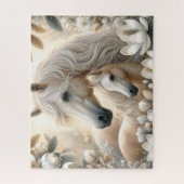 Witte Mamapaard Met Magnolia Legpuzzel (Verticaal)