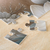 Witte Mamapaard Met Magnolia Legpuzzel (Zijkant)