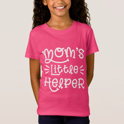 Witte mama's kleine helper Schattige Hand Lettered T-shirt (Voorkant)