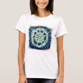 Witte mandala blauwe achtergrond Lady Shirt (Voorkant)