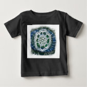 Witte mandala blauwe achtergrond Organic Bodysuit (Voorkant)
