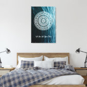 Witte Mandala Laat de zee je vrij Canvas Afdruk (Insitu (Slaapkamer))