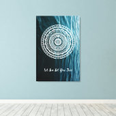 Witte Mandala Laat de zee je vrij Canvas Afdruk (Insitu (Houten vloer))