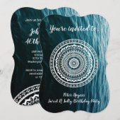 Witte Mandala Laat de zee je vrij Kaart (Voorkant / Achterkant)