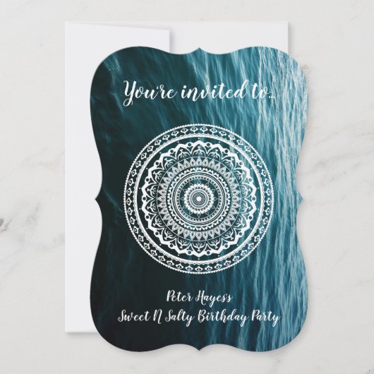 Witte Mandala Laat de zee je vrij Kaart (Voorkant)