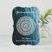 Witte Mandala Laat de zee je vrij Kaart (Staand voorkant)
