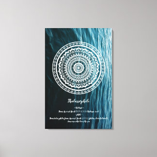 Witte Mandala Laat de zee je vrij maken Canvas Afdruk