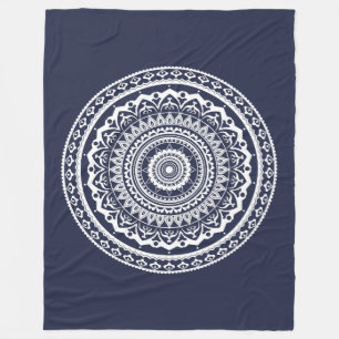 Witte Mandala Laat de zee je vrij maken Fleece Deken