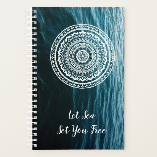 Witte Mandala Laat de zee je vrij maken Planner (Voorkant)