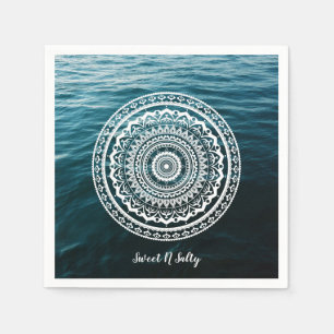 Witte Mandala Laat de zee je vrij maken Servetten