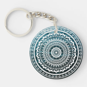 Witte Mandala Laat de zee je vrij maken Sleutelhanger