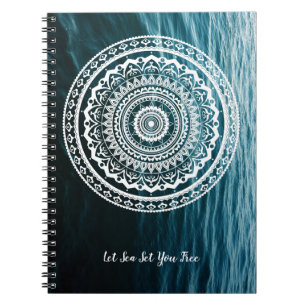 Witte Mandala Laat de zee je vrij Notitieboek