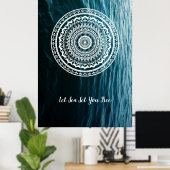 Witte Mandala Laat de zee je vrij Poster (Thuiskantoor)