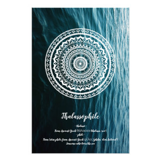 Witte Mandala Laat de zee je vrijmaken Foto Afdruk