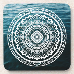 Witte Mandala Laat de zee je vrijmaken Onderzetter