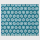 Witte Mandala op Blauwe Achtergrond Cadeaupapier (Vlak)
