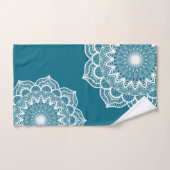 Witte mandala op blauwe achtergrond handdoek (Handdoek)