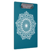 Witte Mandala op Blauwe Achtergrond Klembord (Rechts)