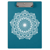 Witte Mandala op Blauwe Achtergrond Klembord (Voorkant)