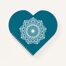Witte Mandala op Blauwe Achtergrond Notitieboek