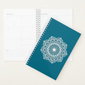 Witte Mandala op Blauwe Achtergrond Planner (Display)