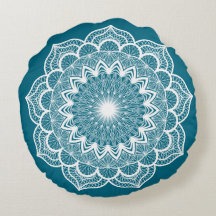 Witte Mandala op Blauwe Achtergrond