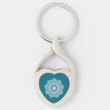 Witte Mandala op Blauwe Achtergrond