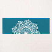 Witte Mandala op Blauwe Achtergrond Yogamat (Achterkant (horizontaal))
