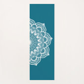 Witte Mandala op Blauwe Achtergrond Yogamat (Voorkant)