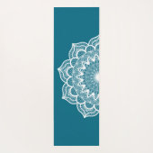 Witte Mandala op Blauwe Achtergrond Yogamat (Achterkant)