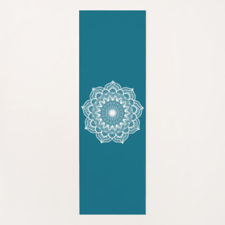 Witte Mandala op Blauwe Achtergrond Yogamat