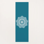 Witte Mandala op Blauwe Achtergrond Yogamat (Achterkant)