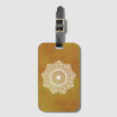 Witte Mandala op Gouden Achtergrond Bagagelabel (Voorkant (verticaal))