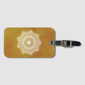 Witte Mandala op Gouden Achtergrond Bagagelabel (Voorkant (horizontaal))