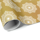 Witte Mandala op Gouden Achtergrond Cadeaupapier (Rol Hoek)