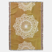 Witte Mandala op Gouden Achtergrond Deken (Voorkant Verticaal)