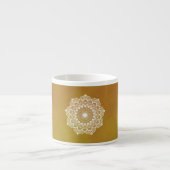 Witte Mandala op gouden achtergrond Espresso Kop (Voorkant)