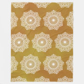Witte Mandala op Gouden Achtergrond Fleece Deken (Voorkant)