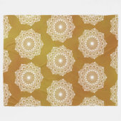 Witte Mandala op Gouden Achtergrond Fleece Deken (Voorkant (Horizontaal))