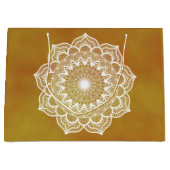 Witte Mandala op Gouden Achtergrond Groot Cadeauzakje (Voorkant)